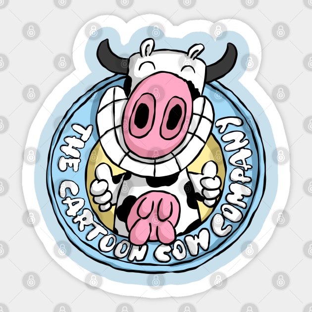 The Cartoon Cow Company Funny Cows Sticker by Kev Brett Designs